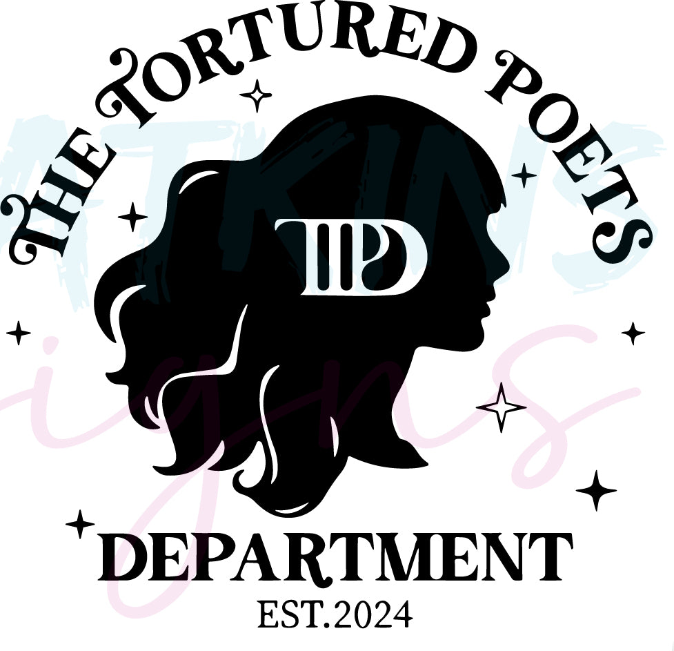 TTPD SVG: Taylor Swift Silhouette Head w/TTPD Digital Instant Download - Use it on Web