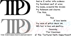 TTPD and So I Enter Into Evidence verse SVG | The Tortured Poets Depar | Tortured Poets Department SVG, Tortured Poets Department PNG, Tortured Poets Cricut Cut Files, White