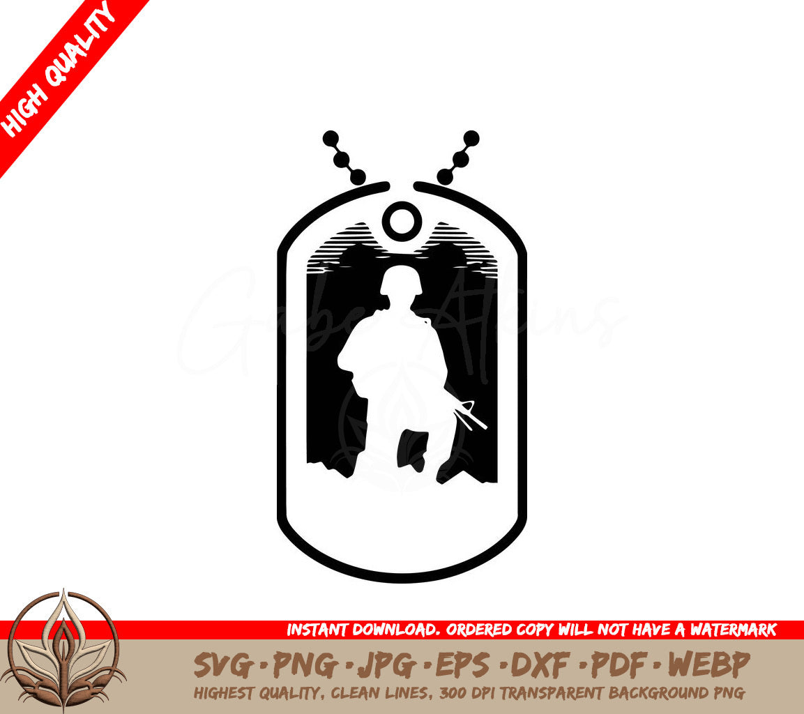 Tagged Soldier - Digital Design in Multiple File Formats (SVG, PNG, JPG, AI, PDF, DXF, EPS, WebP) 
