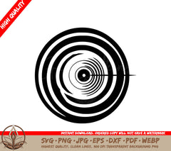 Target with Arrow Digital Design Cut File in SVG, PNG, JPG, AI, PDF, DXF, EPS and WebP Formats 
