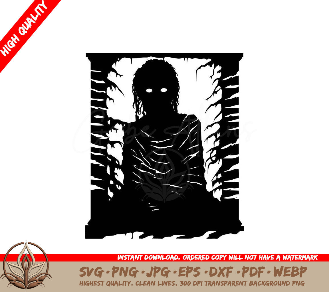 Tattered Mummy Digital Design File (SVG, PNG, JPG, AI, PDF, DXF, EPS, WebP) 
