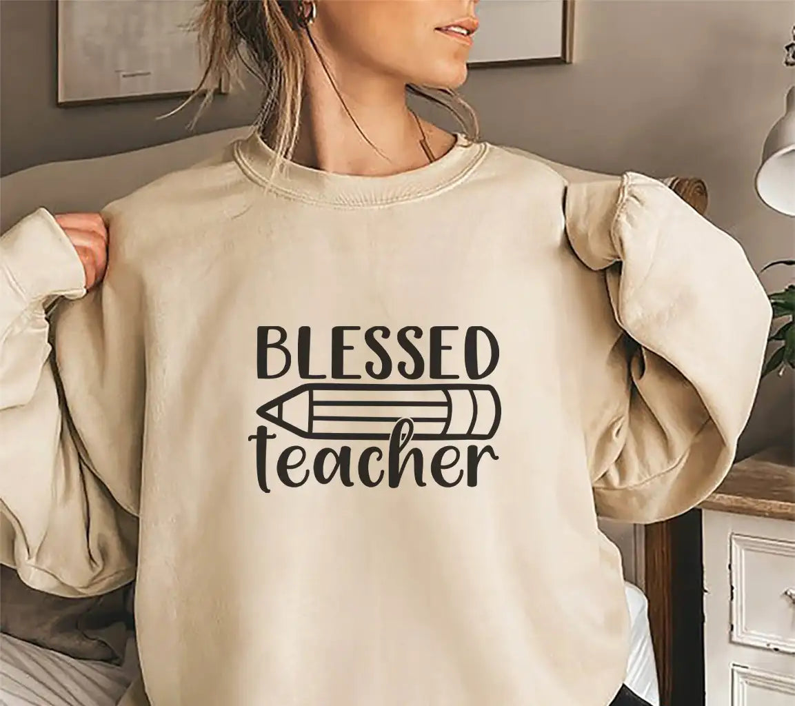 Blessed Teacher SVG with Pencil - Teacher Appreciation Design SVG