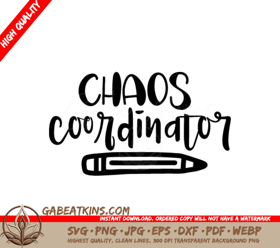 Chaos Coordinator SVG -  Pencil Drawing SVG