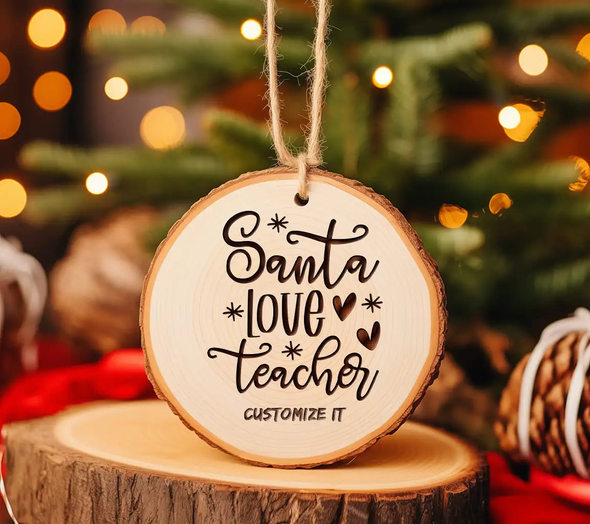 Santa Loves Teachers SVG - Christmas Teacher Clipart SVG