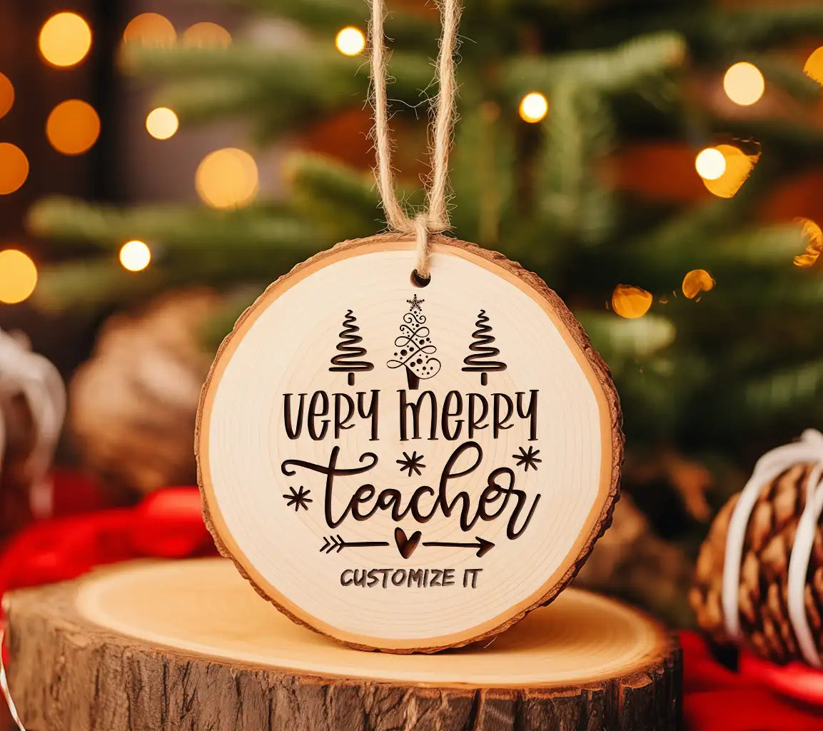 Very Merry Teacher SVG with Christmas Trees and Arrows SVG