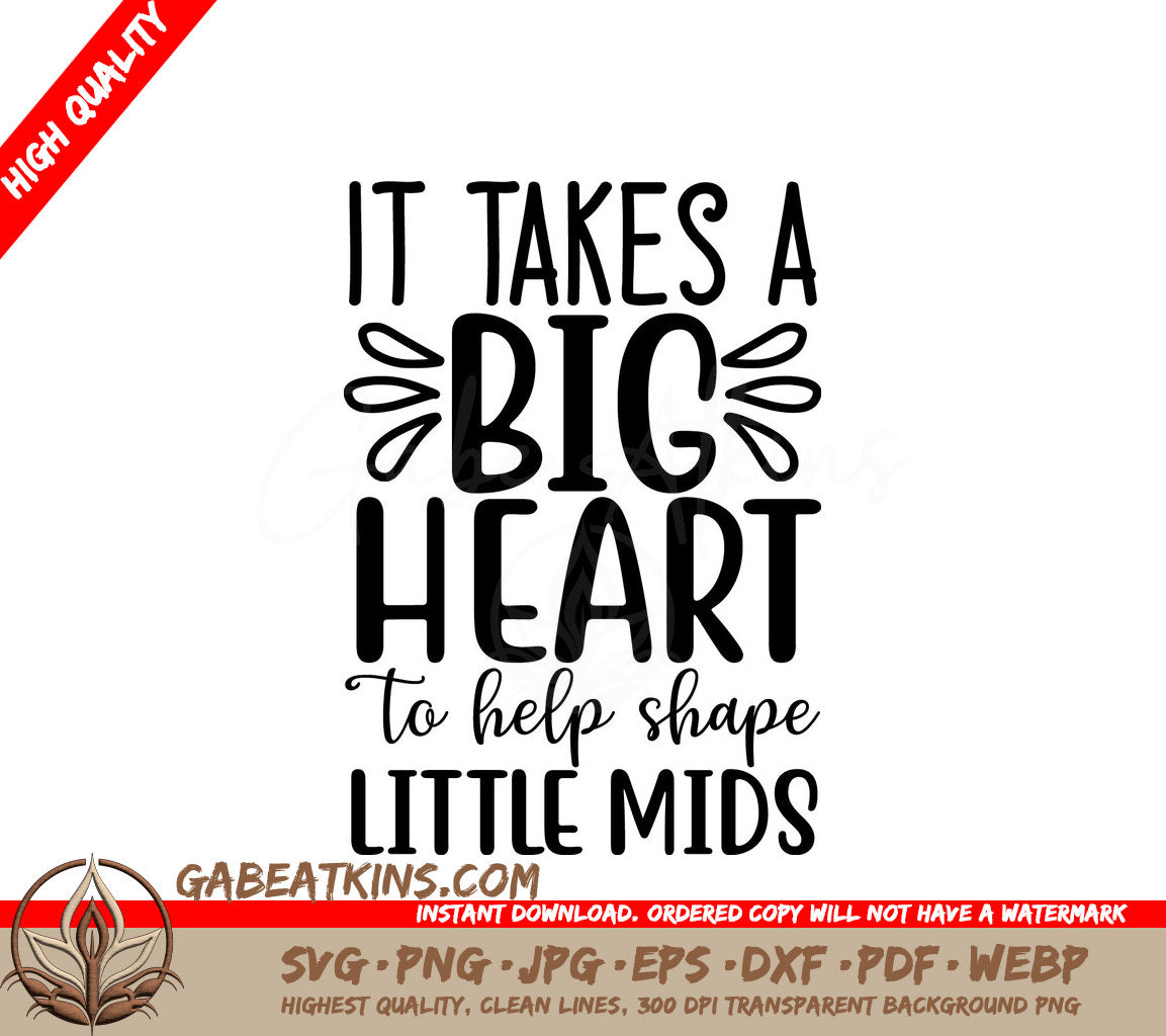 Teacher Big Heart SVG Design SVG