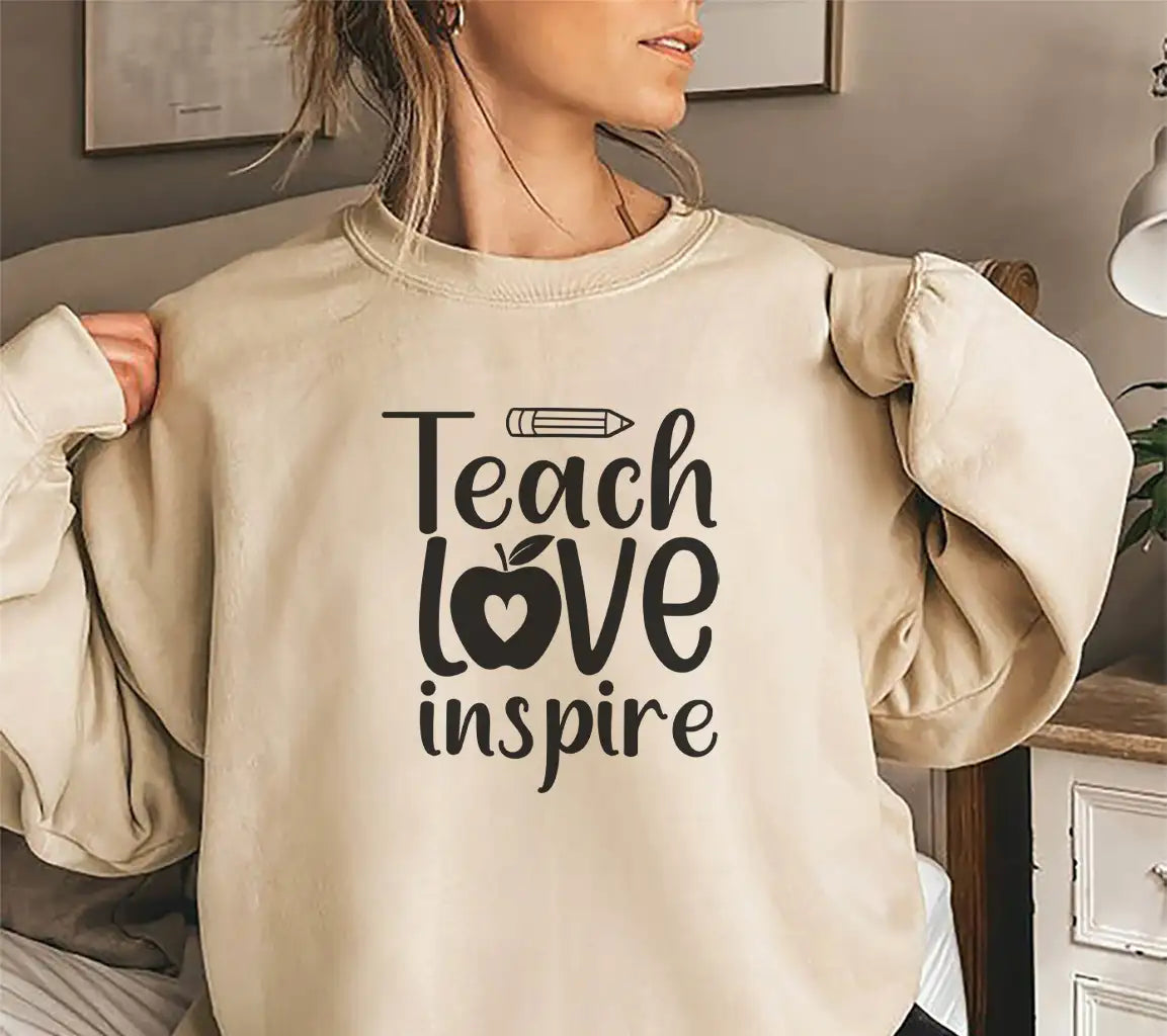  Teach Love Inspire Sign with Pencil SVG for Teachers SVG