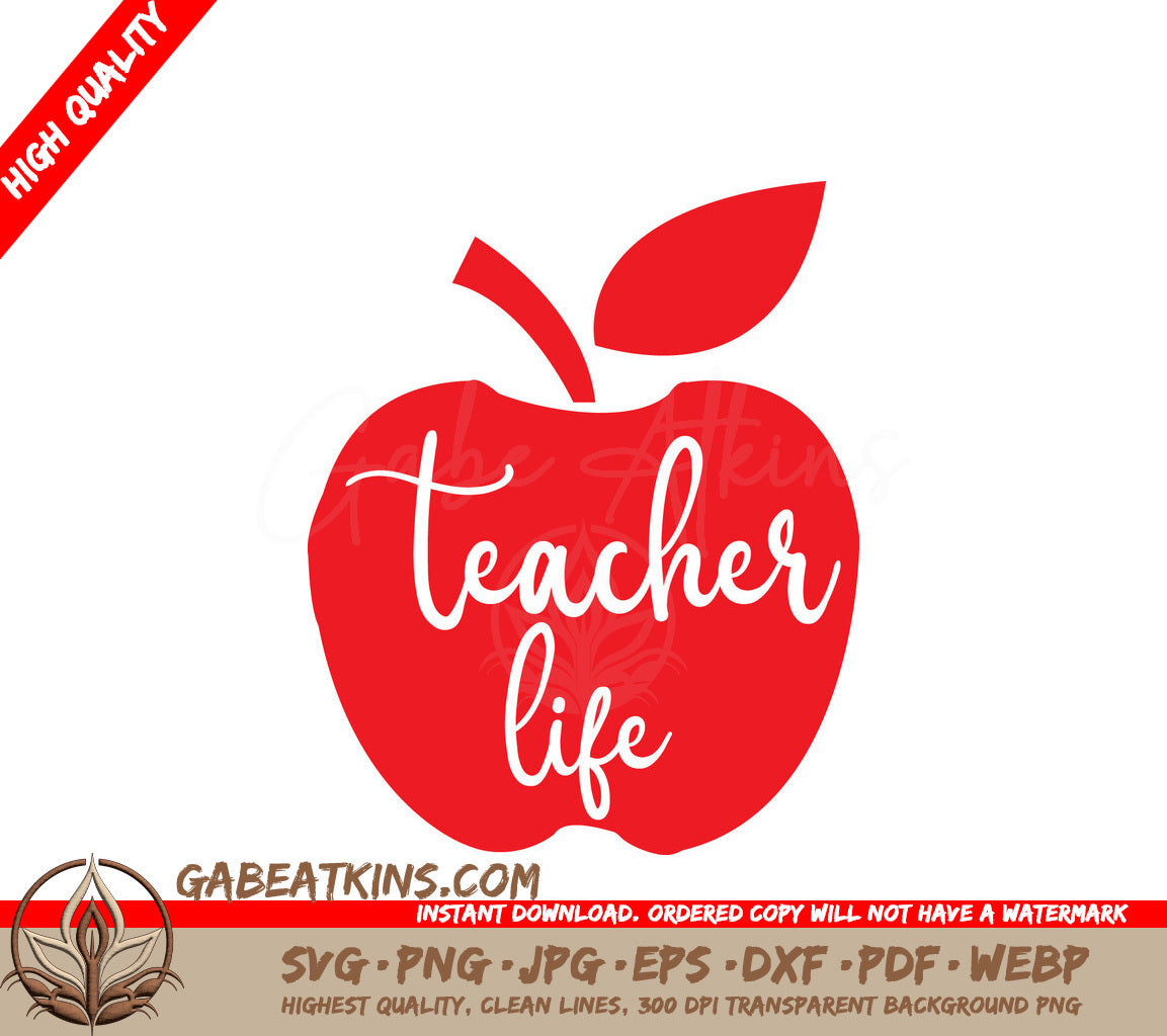 Red Apple Teacher Life SVG SVG