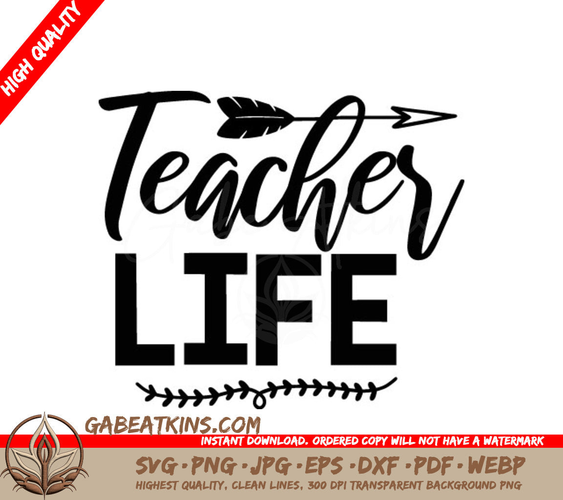 Teacher Life Arrow SVG SVG