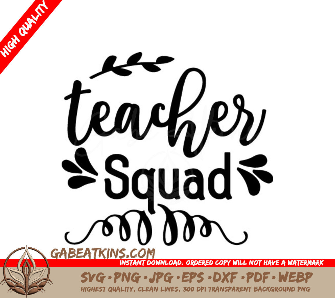 Teacher Squad Silhouette SVG SVG