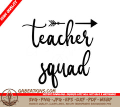 Teacher Squad Arrow SVG SVG