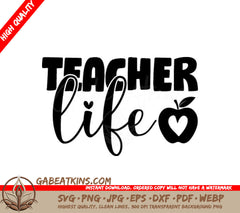  Teacher Life Apple Design SVG SVG