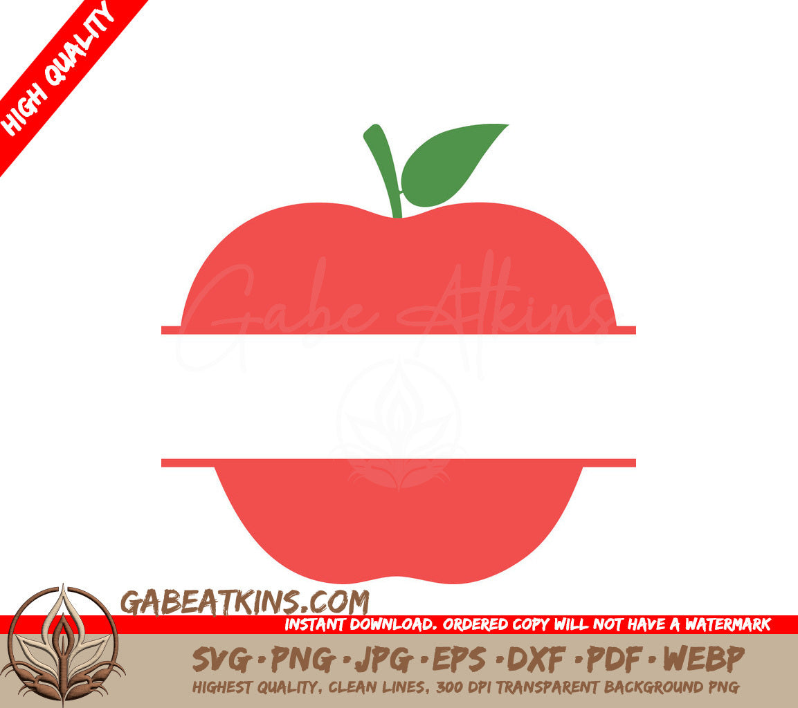 Half Apple Name Frame SVG SVG