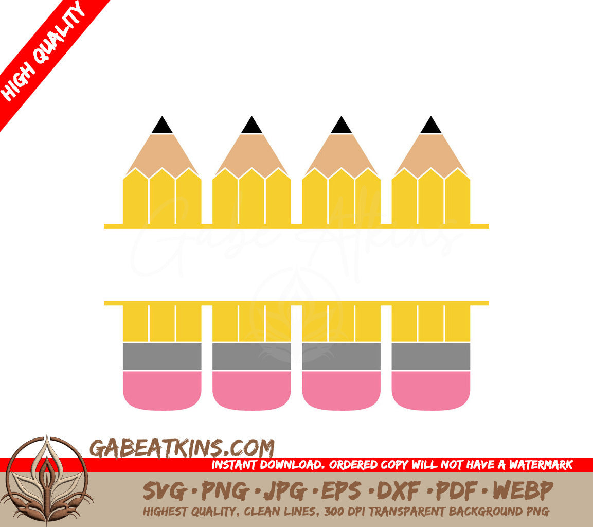 Yellow Pencil Name Frame SVG SVG