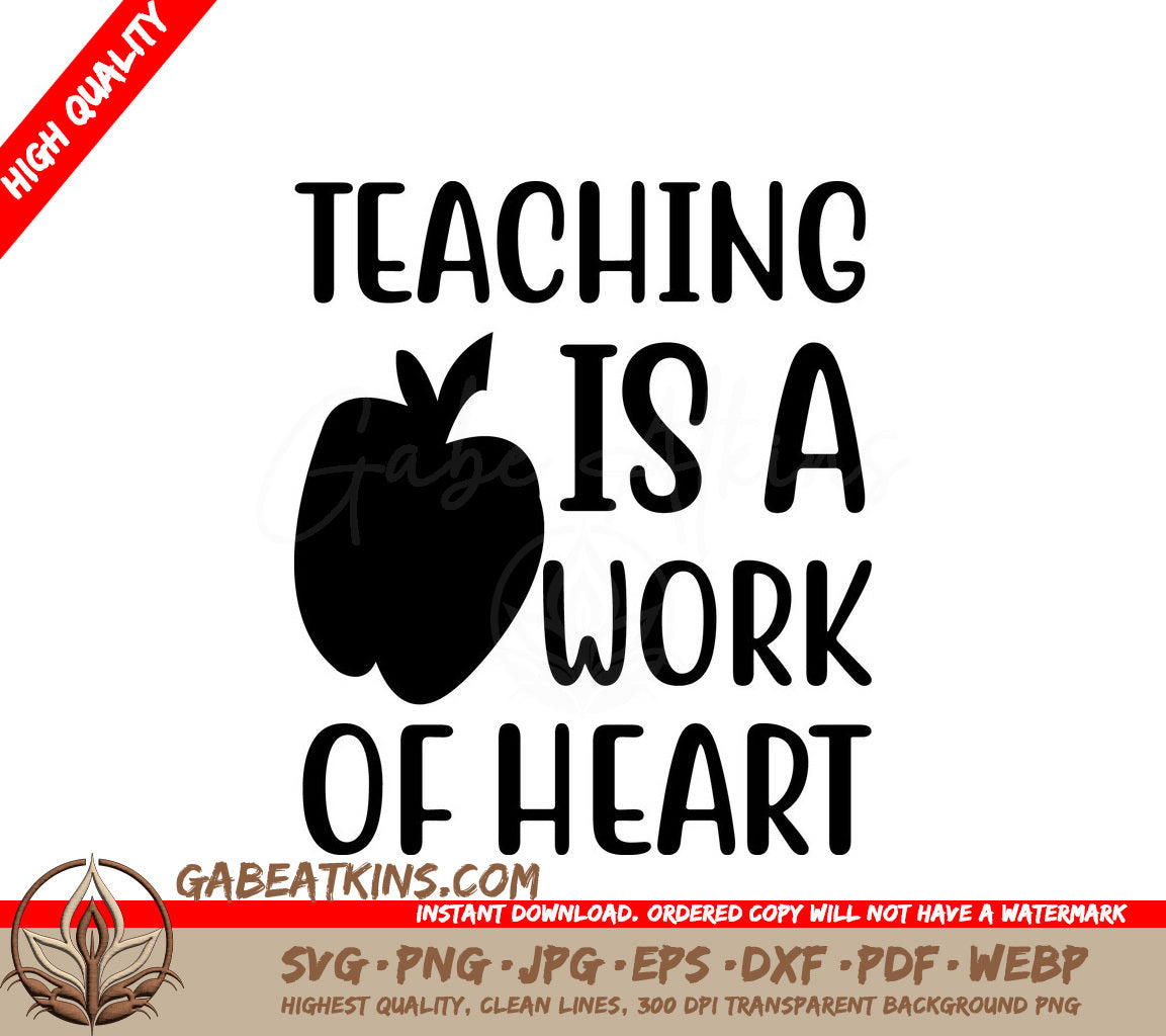 Teacher Heart SVG Poster SVG