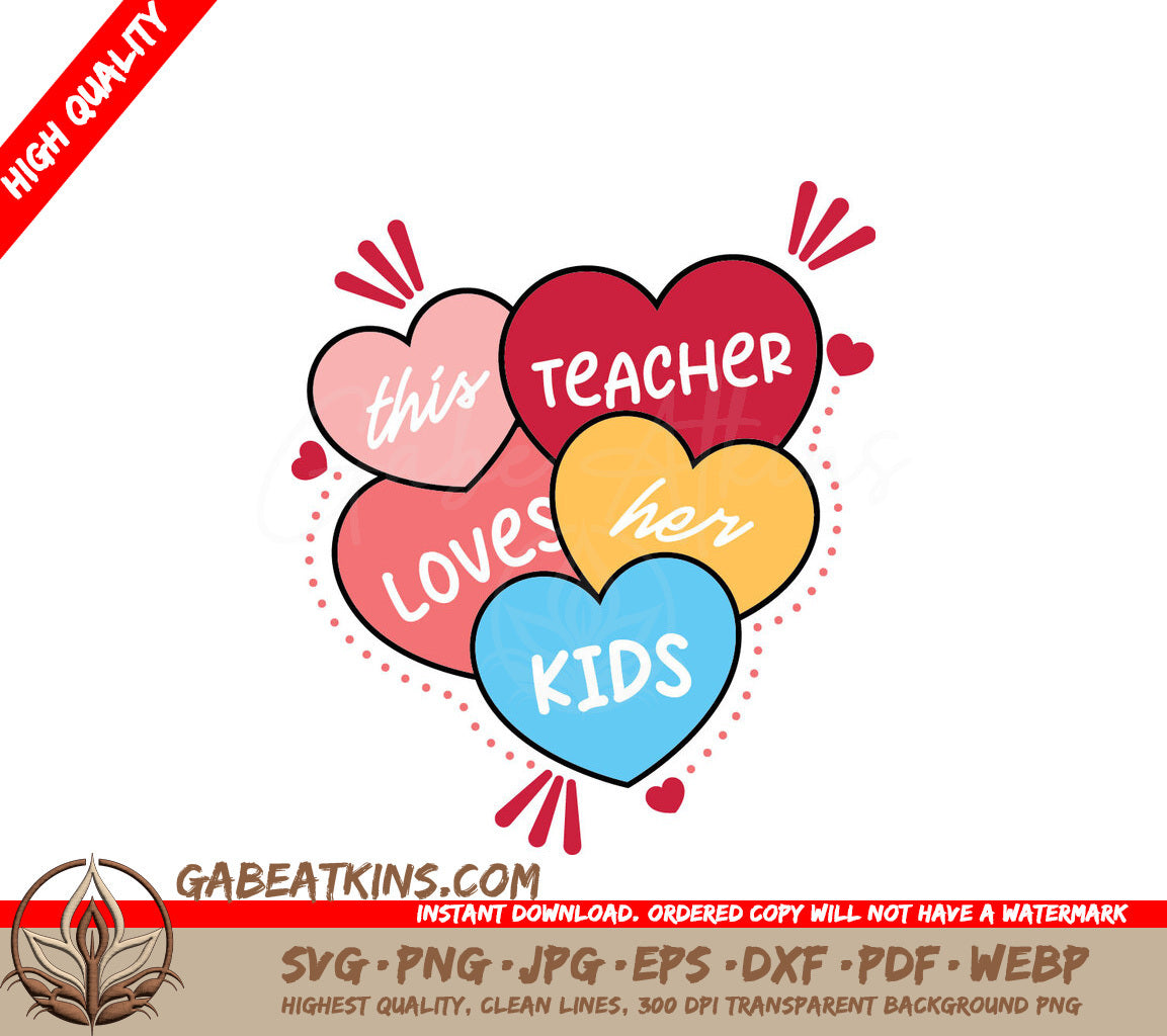 Teacher Love Hearts SVG  SVG