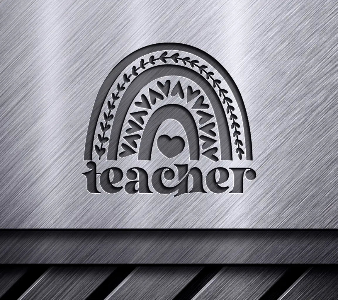 Pink Teacher Rainbow Heart SVG  SVG