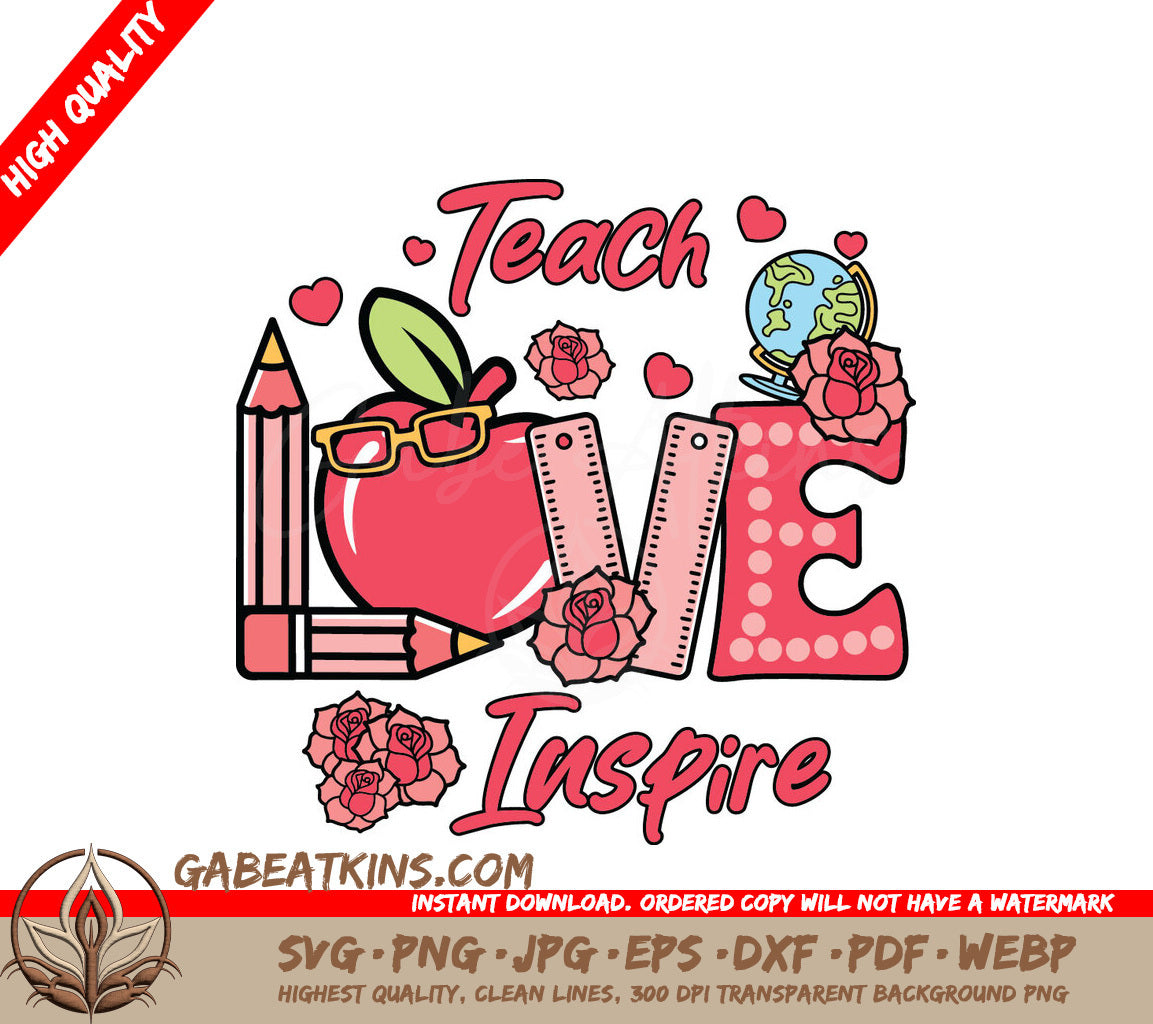 Teacher Love & Inspire SVG  SVG