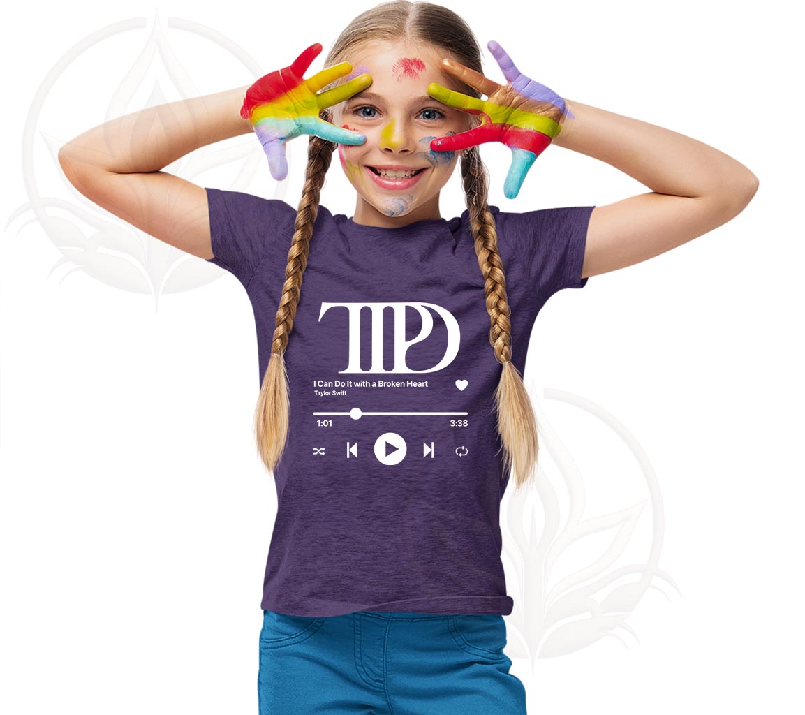 I Can Do It With a Broken Heart T-Shirt For Kids | Taylor Swift Inspir | Tortured Poets Department Music Player