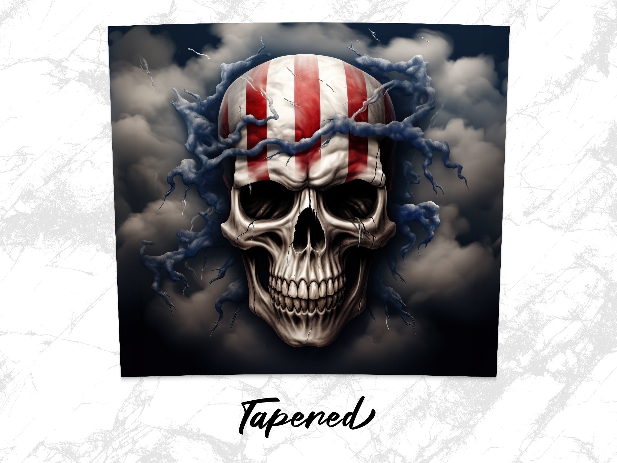 Tempest American Flag Skull 20oz Tumbler Design | Patriotic Storm Skul | Tempest American Flag Skull 20oz Tumbler Design