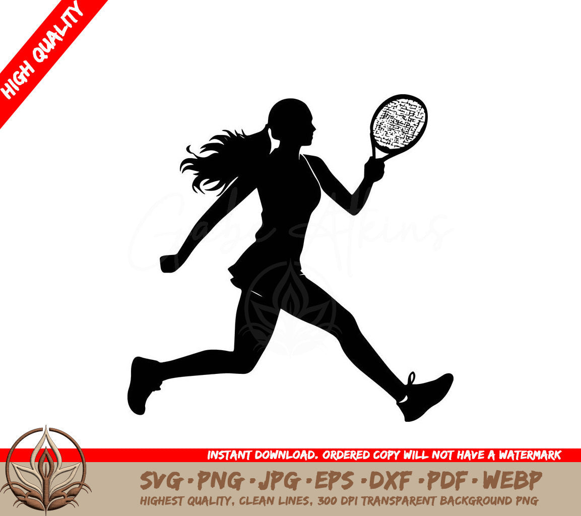 Tennis Player Digital Design in Multiple File Formats (SVG, PNG, JPG, AI, PDF, DXF, EPS, WebP) 
