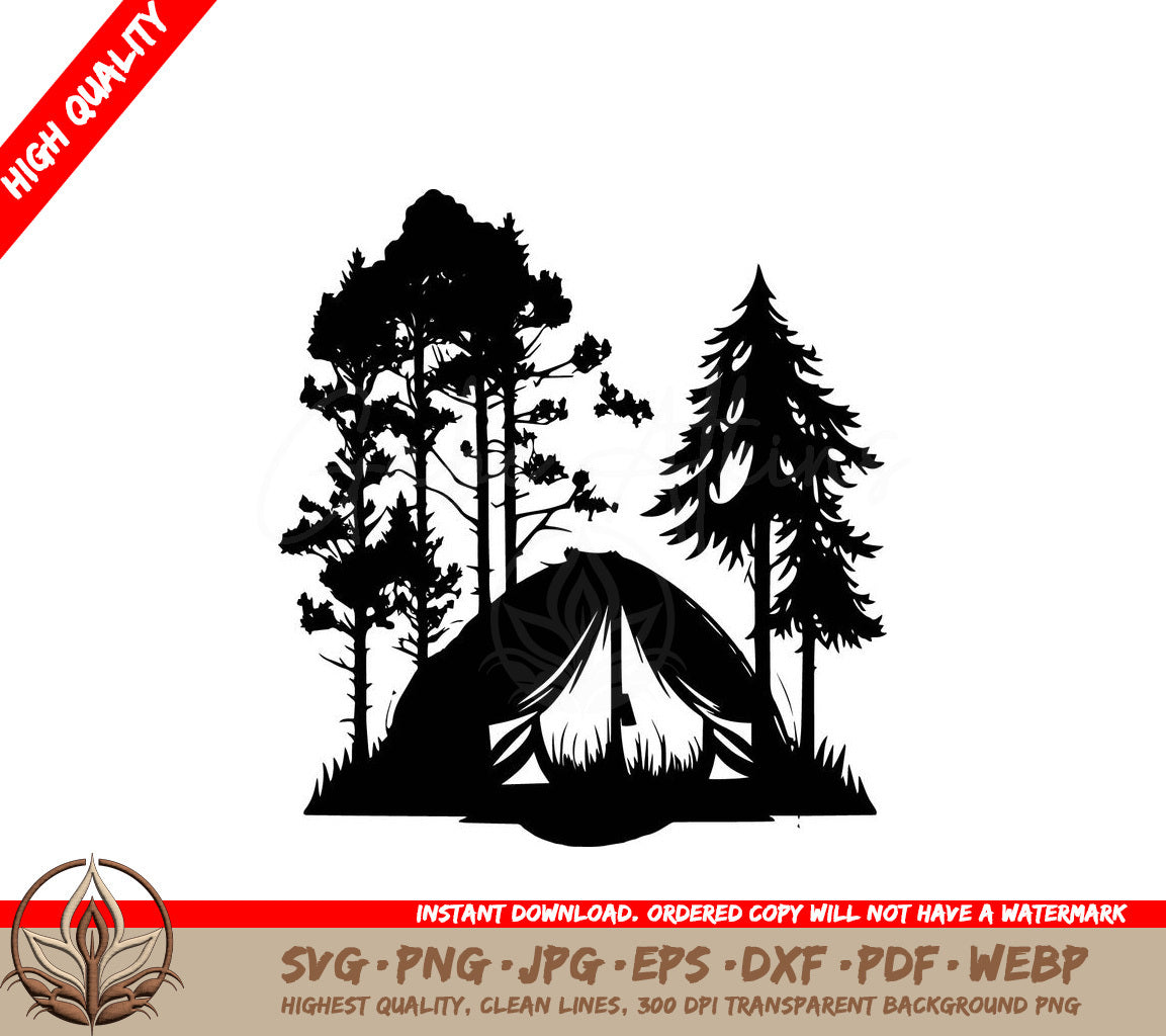 Tent Digital Design Cut File - SVG PNG JPG AI PDF DXF EPS WebP Formats 
