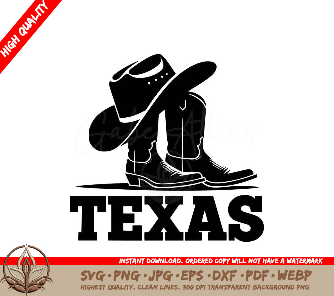 Texas Cowboy Gear Digital Design File for Cutting Machines  More (SVG, PNG, JPG, AI, PDF, DXF, EPS, WebP) 
