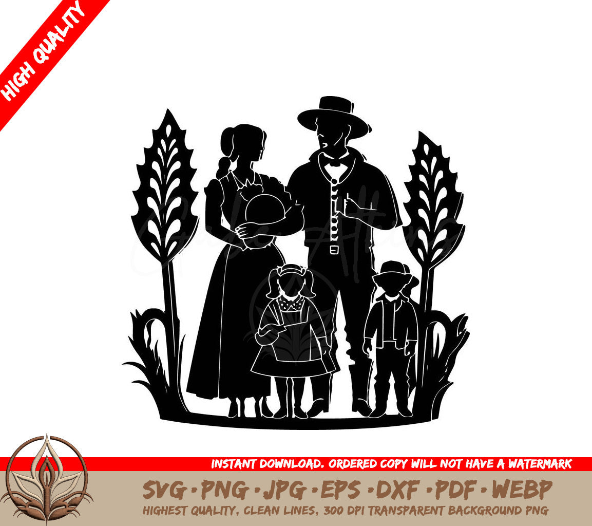 Thanksgiving Family Digital Design - SVG, PNG, JPG, AI, PDF, DXF, EPS  WebP File Formats 
