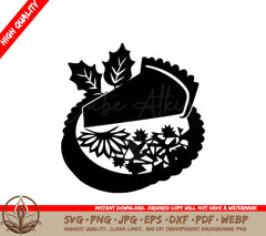 Thanksgiving Pumpkin Pie SVG Cut File | PNG JPG AI PDF DXF EPS WebP for Cricut Silhouette and More 
