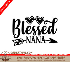 Blessed Nana SVG with Hearts SVG