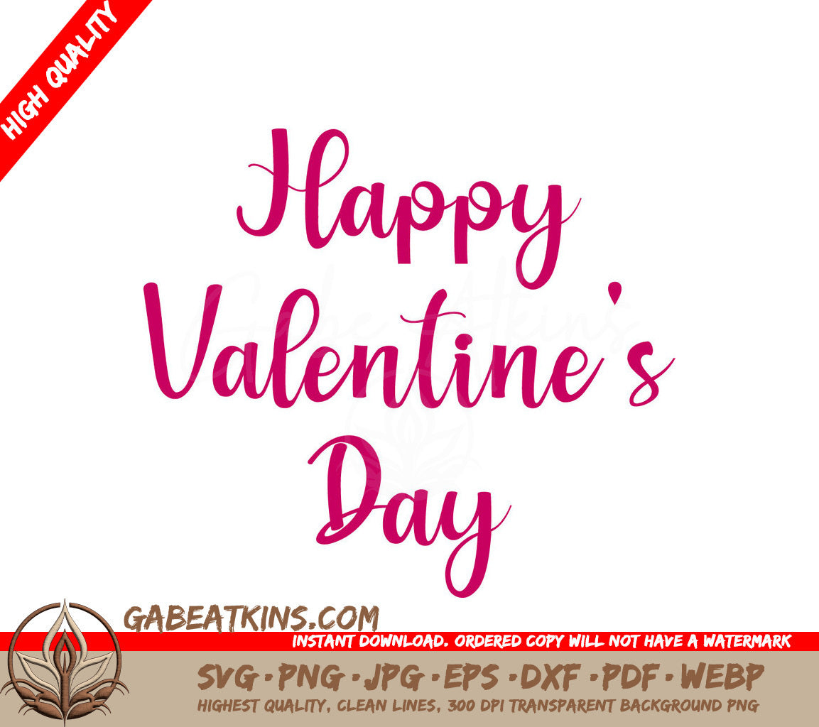 Pink Happy Valentines Day SVG SVG