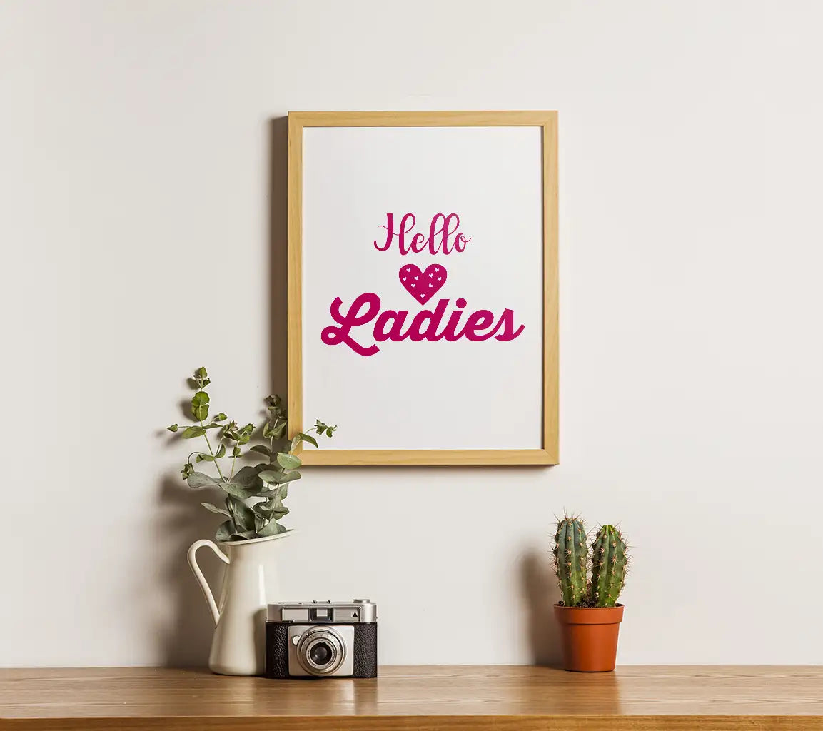 Pink Hello Ladies Heart SVG SVG