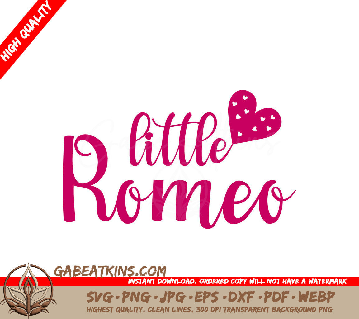 Pink Little Romeo Heart SVG SVG