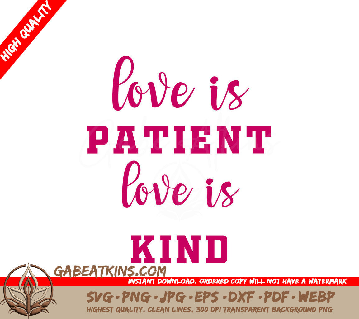 Love Is Patient SVG Design SVG