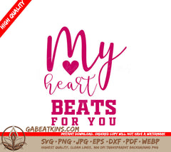 Pink My Heart Beats For You SVG SVG