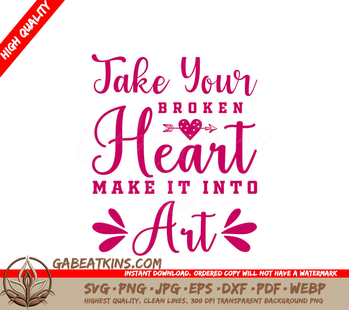 Broken Heart Art SVG Design SVG