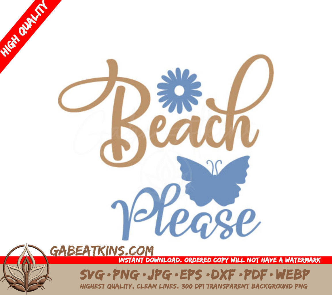 Beach Please Butterfly SVG SVG