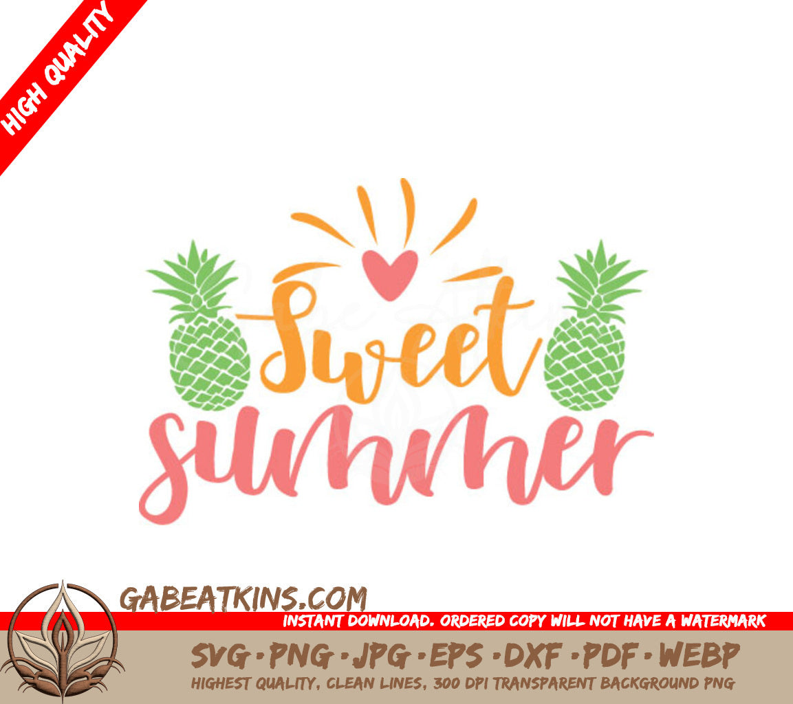 Sweet Summer Pineapple Heart SVG SVG