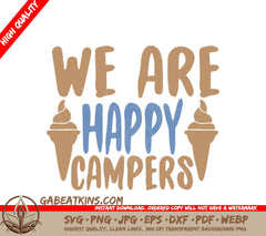 Happy Camper Ice Cream Cone SVG SVG