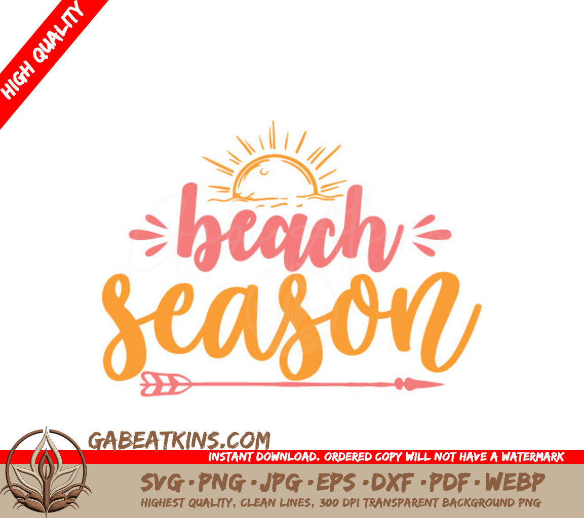 Beach Season SVG White Background SVG