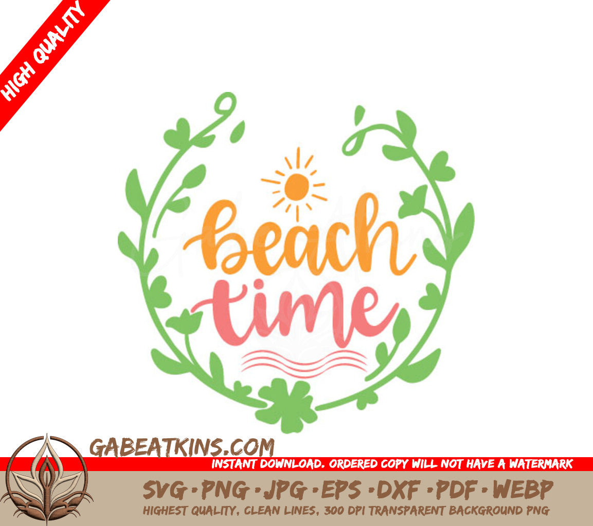 Beach Time Sun SVG Design SVG