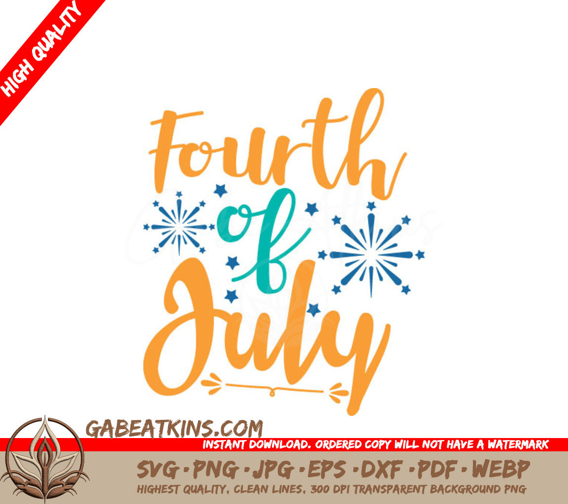 4th of July Fireworks SVG Sign SVG