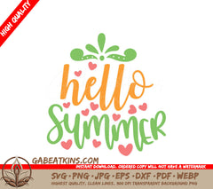 Hello Summer Hearts SVG SVG