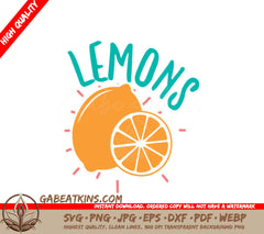 Lemon & Orange Slice SVG Design SVG