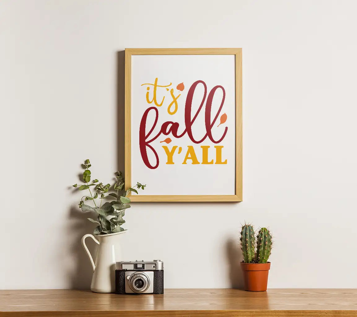 Fall Yall Red & Yellow SVG SVG