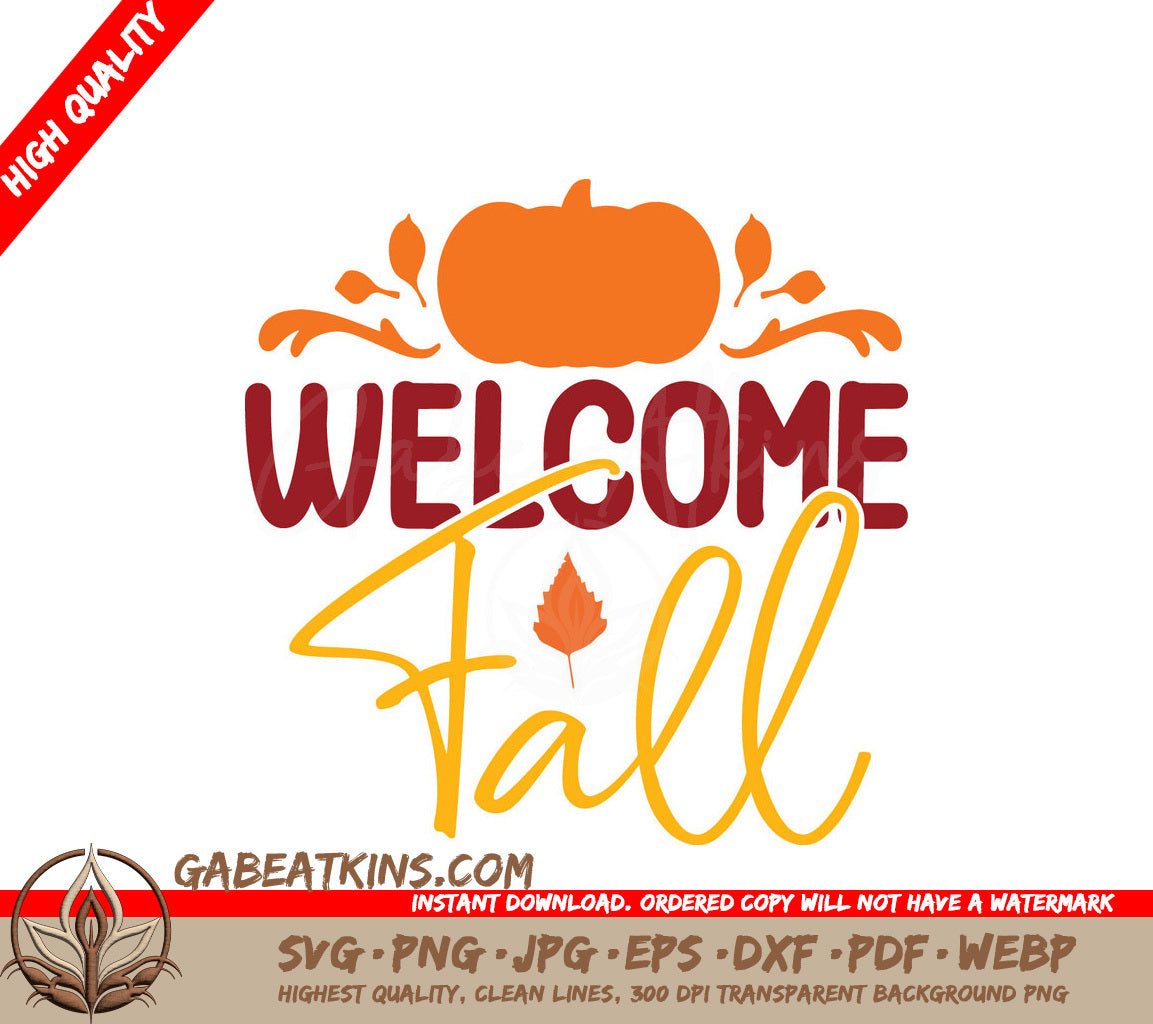 Welcome Fall Pumpkin SVG  SVG