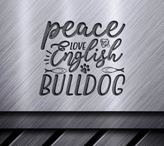 Peace Love Bulldog SVG Design SVG