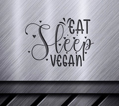 Eat Sleep Vegan SVG Design SVG