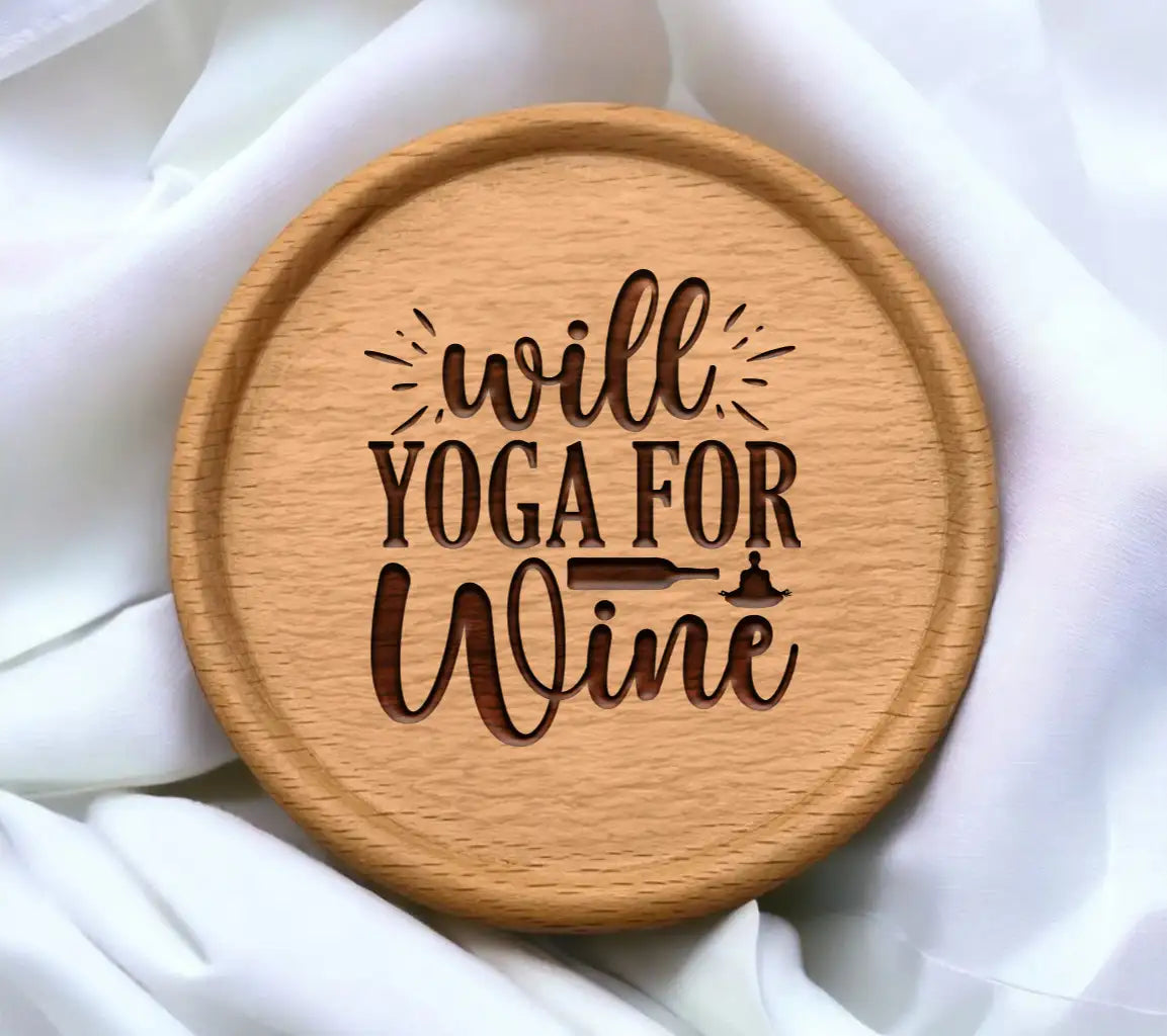 Will Yoga for Wine SVG Design SVG