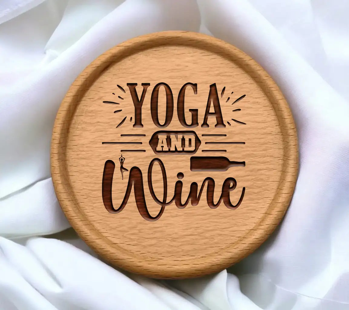 Yoga & Wine SVG Design SVG